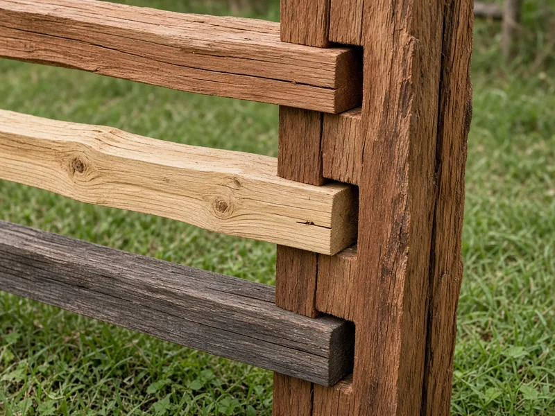 Cedar, pine and black locust split rails in a mortised post, Murfreesboro, TN